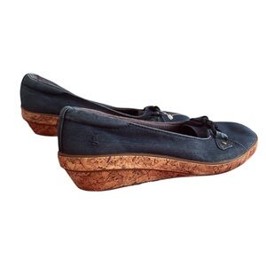 Grasshoppers Blue Denim Wedges with Cork Sole